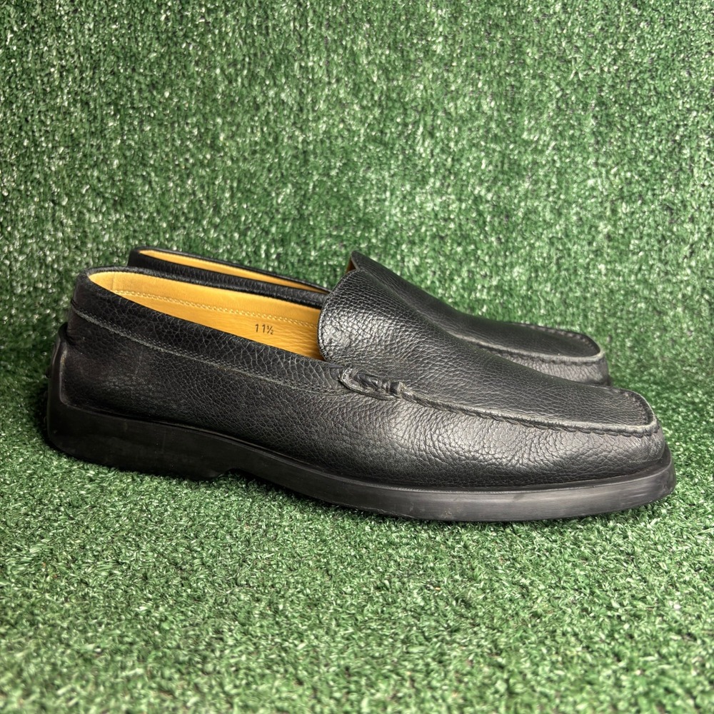 Tods Gommini Pebbled Leather Slip On Driving Loafers Moccasins Black Mens Sz 13